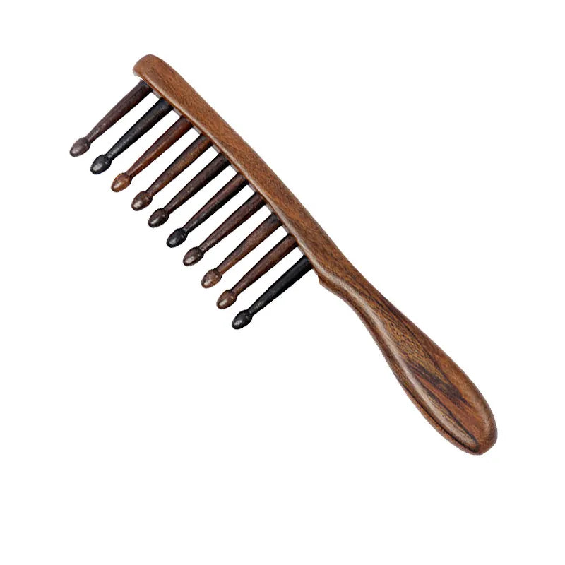Peigne à cheveux démêloir à dents larges en bambou - Hydr'aness
