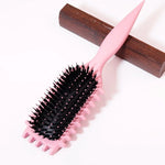 brosse cheveux sanglier et nylon rose