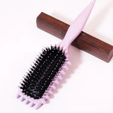 brosse cheveux sanglier et nylon violet